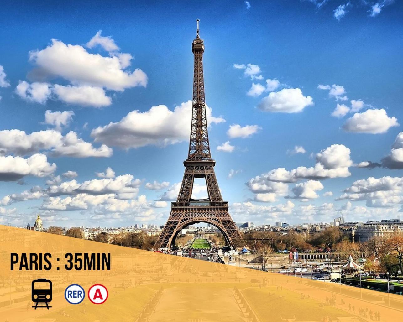 L Eiffel Disney 5Min Paris 35Min Parking Terrasse Serris Luaran gambar
